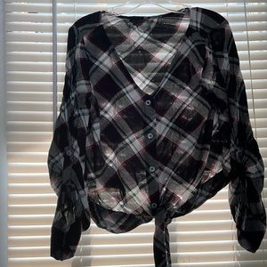 Plaid button up long sleeve